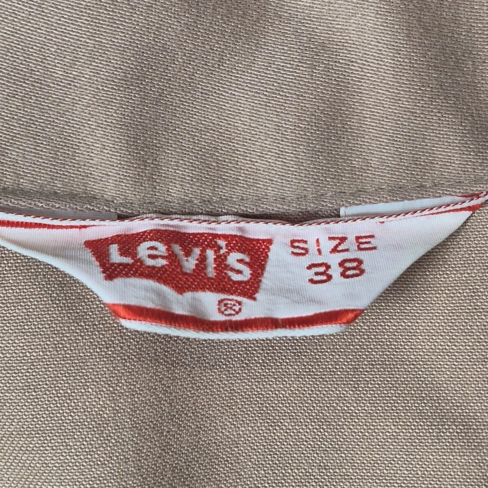 VTG Levi's Tan Work Jacket Trucker Style Button Front Men's 38 Small‎ - Picture 6 of 7